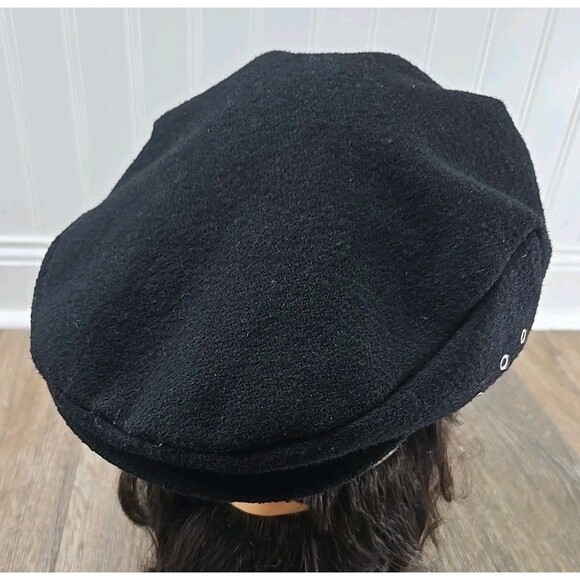 Stetson Wool Blend Newsboy Driver Cabbie Flat Cap Hat Black Men’s 2XL XXL Peaky - Picture 1 of 12